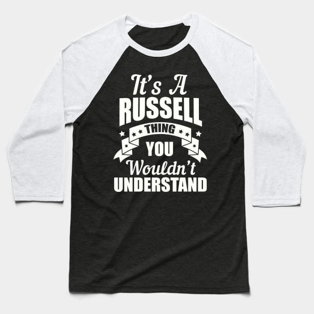 Russell Thing Baseball T-Shirt by moclan